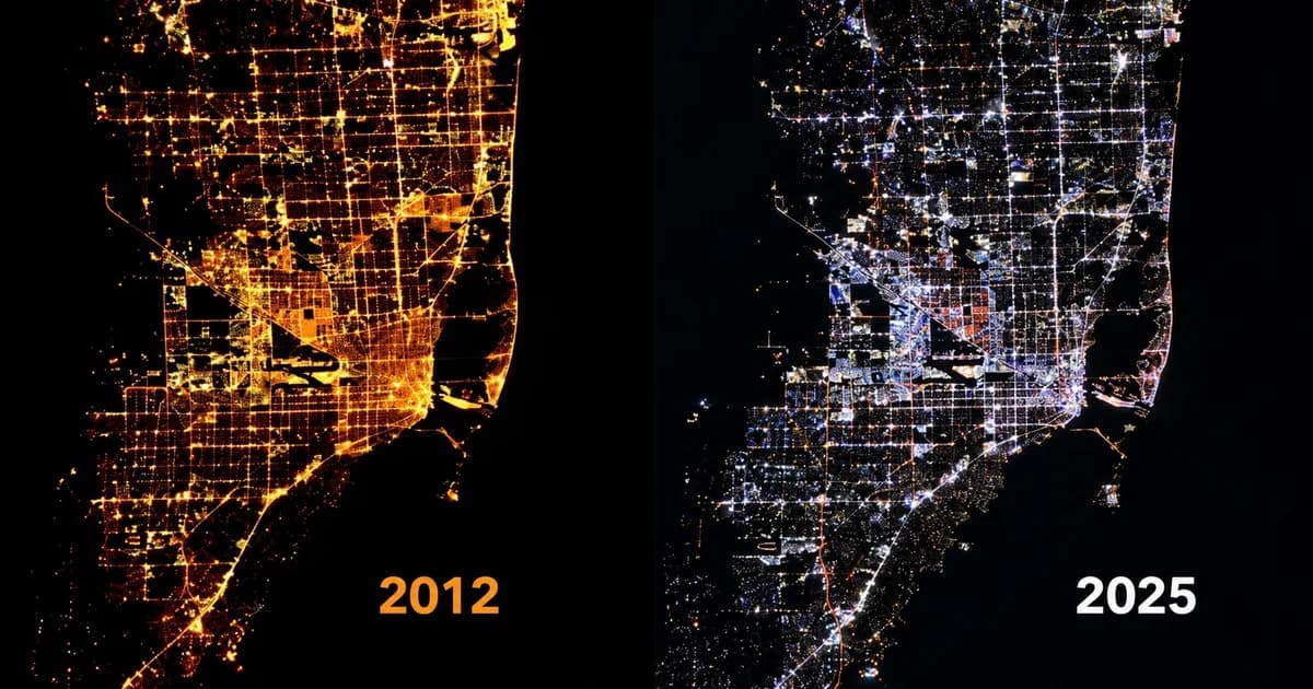 Miami mudou de cor: fotos feitas do espaço mostram transformação da cidade em 13 anos